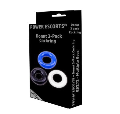 Ring-Donut Cockring 3 Pack-3 colors blue/clear/black